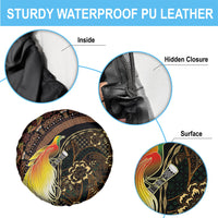 Papua New Guinea and Indonesia Batik Spare Tire Cover Bird of Paradise with Tribal Batik Patterns