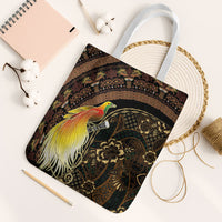 Papua New Guinea and Indonesia Batik Tote Bag Bird of Paradise with Tribal Batik Patterns