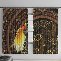 Papua New Guinea and Indonesia Batik Window Curtain Bird of Paradise with Tribal Batik Patterns