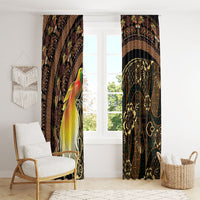 Papua New Guinea and Indonesia Batik Window Curtain Bird of Paradise with Tribal Batik Patterns