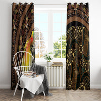 Papua New Guinea and Indonesia Batik Window Curtain Bird of Paradise with Tribal Batik Patterns