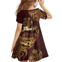 Polynesian Turtle Family Matching Mermaid Dress and Hawaiian Shirt Plumeria Hibiscus Pattern Oxblood LT03 - Polynesian Pride