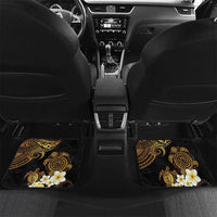 Polynesian Turtle Car Mats Plumeria Hibiscus Pattern Black Color