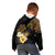Polynesian Turtle Kid Hoodie Plumeria Hibiscus Pattern Black Color