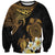 Polynesian Turtle Sweatshirt Plumeria Hibiscus Pattern Black Color