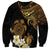 Polynesian Turtle Sweatshirt Plumeria Hibiscus Pattern Black Color