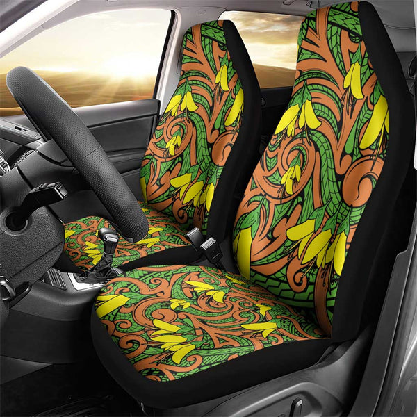 New Zealand Rugby Maori Car Seat Cover Silver Fern Koru Vibes - Red LT8
