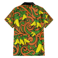 New Zealand Kowhai Flowers Family Matching Tank Maxi Dress and Hawaiian Shirt Maori Koru Pattern
