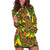 New Zealand Kowhai Flowers Hoodie Dress Maori Koru Pattern