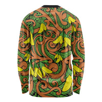 New Zealand Kowhai Flowers Long Sleeve Shirt Maori Koru Pattern LT03 - Polynesian Pride