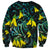 New Zealand Kowhai Flowers Sweatshirt Maori Koru Pattern With Paua Shell Style