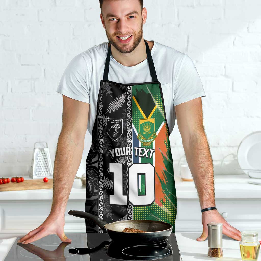 Custom Aotearoa South Africa Rugby Freedom Cup Apron Maori Silver Fern Art and Sporty Flag SA - Polynesian Pride