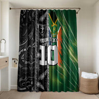 Custom Aotearoa South Africa Rugby Freedom Cup Bathroom Set Maori Silver Fern Art and Sporty Flag SA - Polynesian Pride