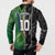 Custom Aotearoa South Africa Rugby Freedom Cup Button Sweatshirt Maori Silver Fern Art and Sporty Flag SA - Polynesian Pride