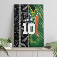 Custom Aotearoa South Africa Rugby Freedom Cup Canvas Wall Art Maori Silver Fern Art and Sporty Flag SA - Polynesian Pride