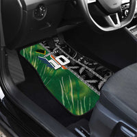 Custom Aotearoa South Africa Rugby Freedom Cup Car Mats Maori Silver Fern Art and Sporty Flag SA - Polynesian Pride