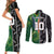 Custom Aotearoa South Africa Rugby Freedom Cup Couples Matching Short Sleeve Bodycon Dress and Long Sleeve Button Shirt Maori Silver Fern Art and Sporty Flag SA - Polynesian Pride