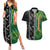 Custom Aotearoa South Africa Rugby Freedom Cup Couples Matching Summer Maxi Dress and Hawaiian Shirt Maori Silver Fern Art and Sporty Flag SA - Polynesian Pride
