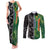 Custom Aotearoa South Africa Rugby Freedom Cup Couples Matching Tank Maxi Dress and Long Sleeve Button Shirt Maori Silver Fern Art and Sporty Flag SA - Polynesian Pride