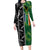 Custom Aotearoa South Africa Rugby Freedom Cup Family Matching Long Sleeve Bodycon Dress and Hawaiian Shirt Maori Silver Fern Art and Sporty Flag SA - Polynesian Pride