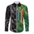 Custom Aotearoa South Africa Rugby Freedom Cup Family Matching Off The Shoulder Long Sleeve Dress and Hawaiian Shirt Maori Silver Fern Art and Sporty Flag SA - Polynesian Pride