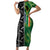 Custom Aotearoa South Africa Rugby Freedom Cup Family Matching Short Sleeve Bodycon Dress and Hawaiian Shirt Maori Silver Fern Art and Sporty Flag SA - Polynesian Pride