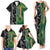 Custom Aotearoa South Africa Rugby Freedom Cup Family Matching Tank Maxi Dress and Hawaiian Shirt Maori Silver Fern Art and Sporty Flag SA - Polynesian Pride