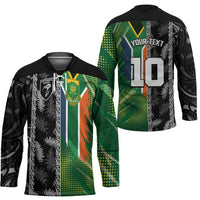 Custom Aotearoa South Africa Rugby Freedom Cup Hockey Jersey Maori Silver Fern Art and Sporty Flag SA - Polynesian Pride