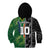 Custom Aotearoa South Africa Rugby Freedom Cup Kid Hoodie Maori Silver Fern Art and Sporty Flag SA - Polynesian Pride