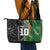 Custom Aotearoa South Africa Rugby Freedom Cup Leather Tote Bag Maori Silver Fern Art and Sporty Flag SA - Polynesian Pride