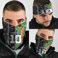 Custom Aotearoa South Africa Rugby Freedom Cup Neck Gaiter Maori Silver Fern Art and Sporty Flag SA - Polynesian Pride