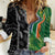 Custom Aotearoa South Africa Rugby Freedom Cup Women Casual Shirt Maori Silver Fern Art and Sporty Flag SA - Polynesian Pride