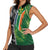 Custom Aotearoa South Africa Rugby Freedom Cup Women Sleeveless Polo Shirt Maori Silver Fern Art and Sporty Flag SA - Polynesian Pride