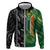 Custom Aotearoa South Africa Rugby Freedom Cup Zip Hoodie Maori Silver Fern Art and Sporty Flag SA - Polynesian Pride