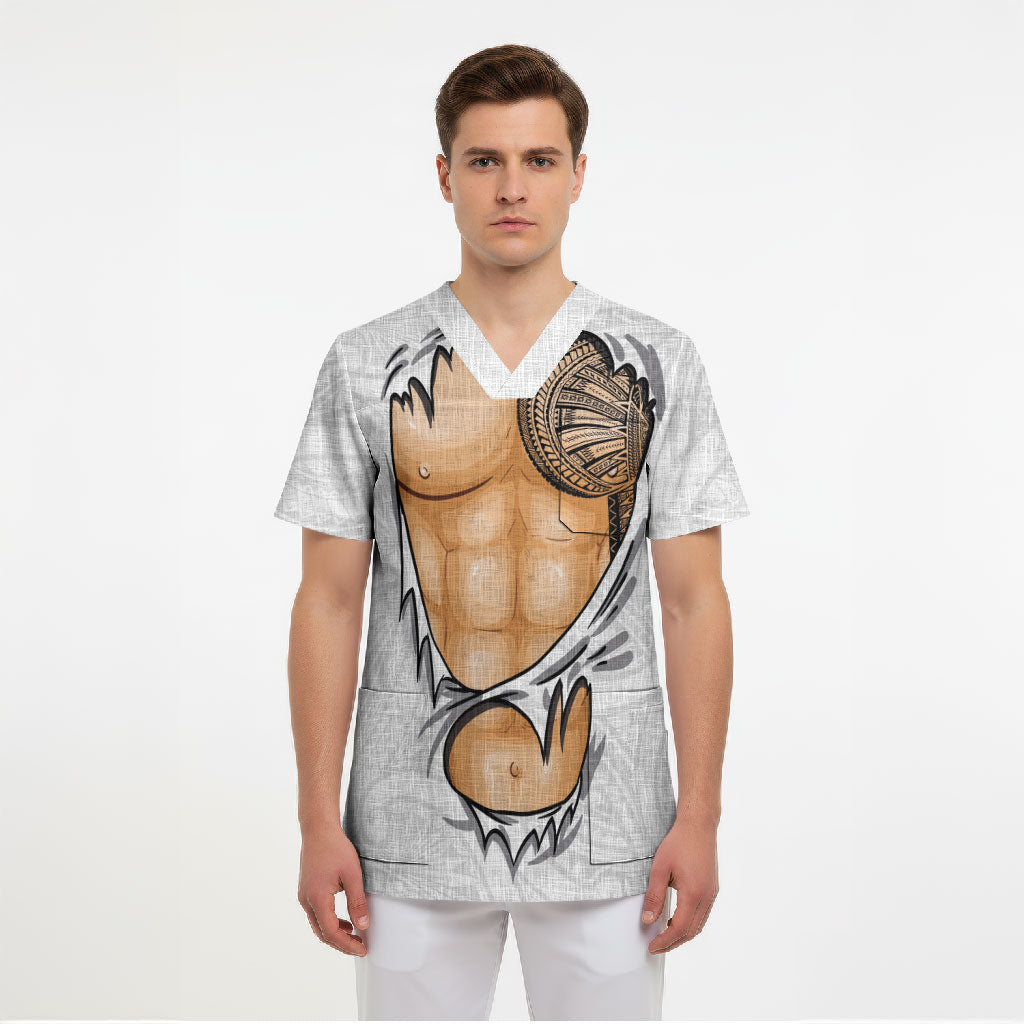 Samoan Tatau Scrub Top Tattoo Reveal Effect