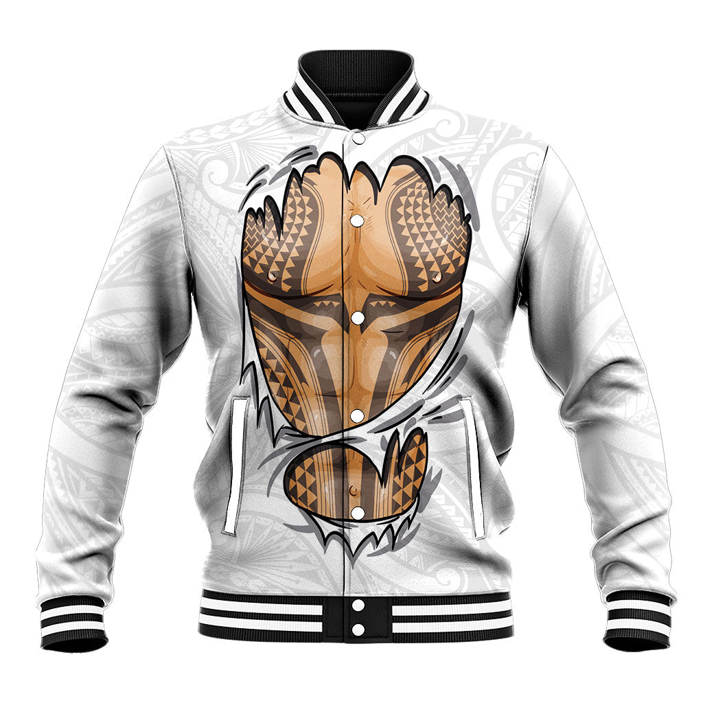 Hawaiian Kakau Baseball Jacket Aquaman Tattoo Reveal Effect