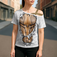 Hawaiian Kakau Cross Shoulder Shirt Aquaman Tattoo Reveal Effect