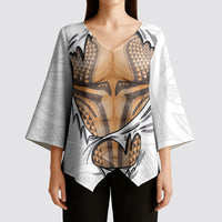 Hawaiian Kakau Kimono Sleeve Blouse Aquaman Tattoo Reveal Effect