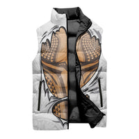 Hawaiian Kakau Sleeveless Puffer Jacket Aquaman Tattoo Reveal Effect
