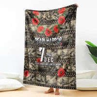 Pearl Harbor Remembrance Day Blanket Memories of December 7 with Red Poppy Lei - Polynesian Pride