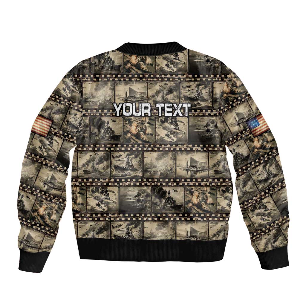 Pearl Harbor Remembrance Day Personalized Bomber Jacket Memories of December 7 with Red Poppy Lei - Polynesian Pride