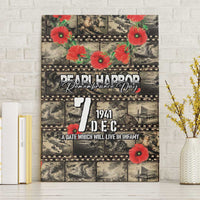 Pearl Harbor Remembrance Day Canvas Wall Art Memories of December 7 with Red Poppy Lei - Polynesian Pride