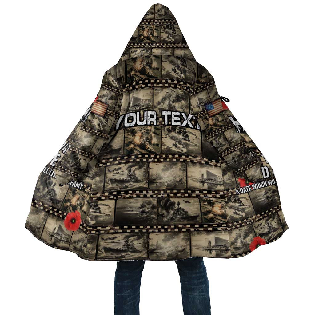 Pearl Harbor Remembrance Day Personalized Cloak Memories of December 7 with Red Poppy Lei - Polynesian Pride