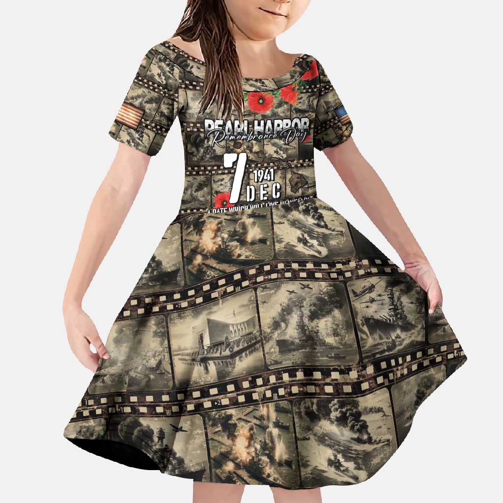 Pearl Harbor Remembrance Day Personalized Family Matching Mermaid Dress and Hawaiian Shirt Memories of December 7 with Red Poppy Lei - Polynesian Pride