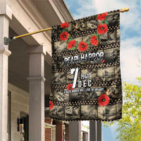 Pearl Harbor Remembrance Day Garden Flag Memories of December 7 with Red Poppy Lei - Polynesian Pride