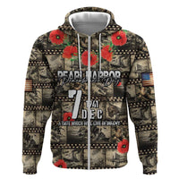 Pearl Harbor Remembrance Day Personalized Hoodie Memories of December 7 with Red Poppy Lei - Polynesian Pride