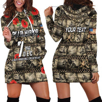 Pearl Harbor Remembrance Day Personalized Hoodie Dress Memories of December 7 with Red Poppy Lei - Polynesian Pride