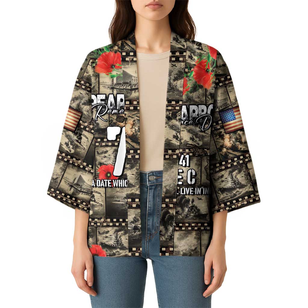 Pearl Harbor Remembrance Day Personalized Kimono Memories of December 7 with Red Poppy Lei LT03 - Polynesian Pride