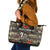 Pearl Harbor Remembrance Day Leather Tote Bag Memories of December 7 with Red Poppy Lei - Polynesian Pride