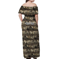 Pearl Harbor Remembrance Day Personalized Off Shoulder Maxi Dress Memories of December 7 with Red Poppy Lei - Polynesian Pride